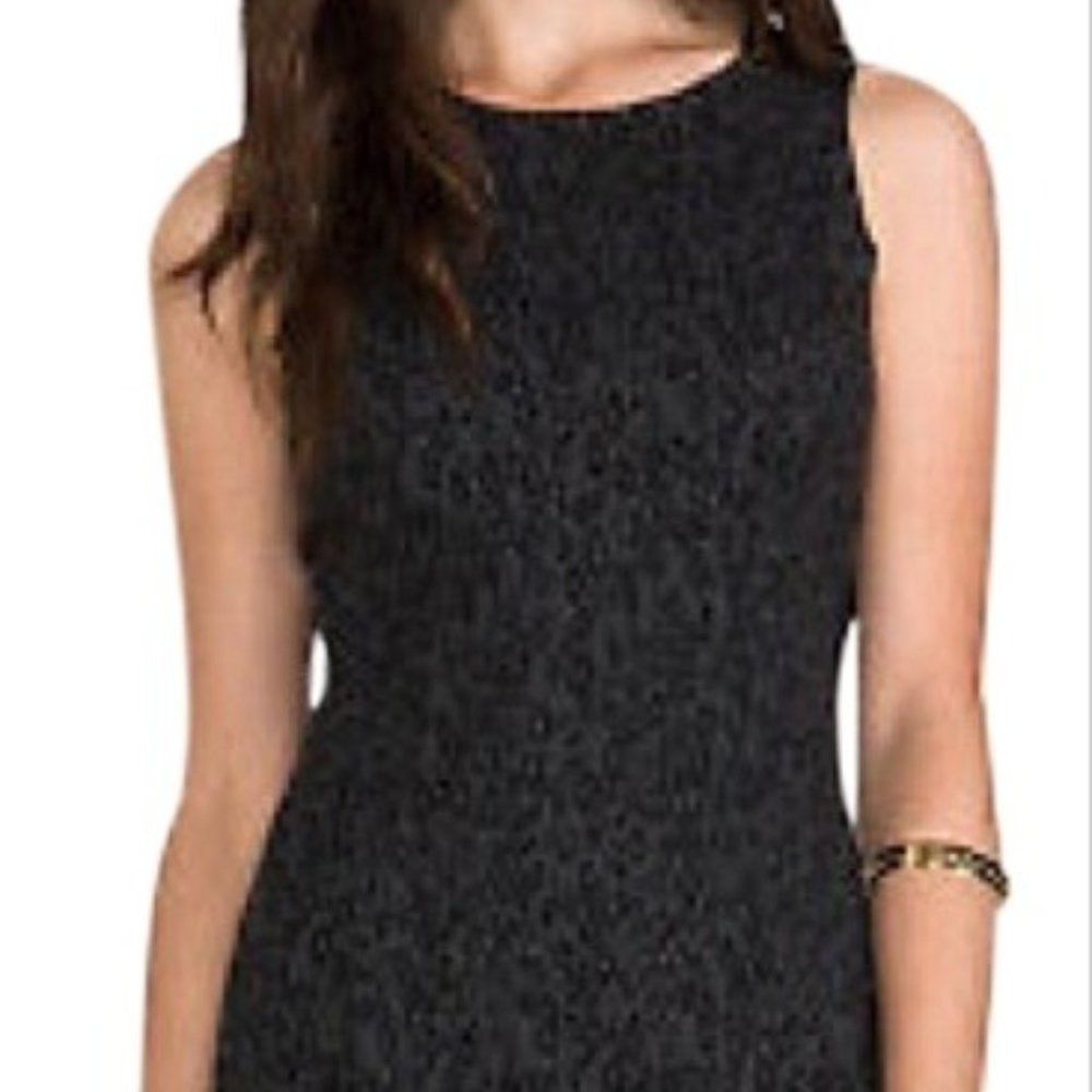 Ella Moss Black & Grey Leopard Print Leather Dress